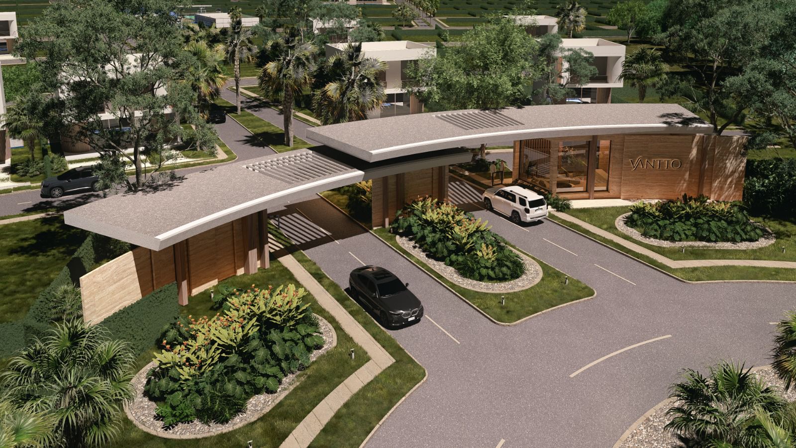 Acceso principal de VANTTO Residences, Zona Norte de Cartagena